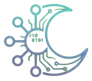 Logo von AIghtshift: eine Mondsichel aus Schaltkreisen